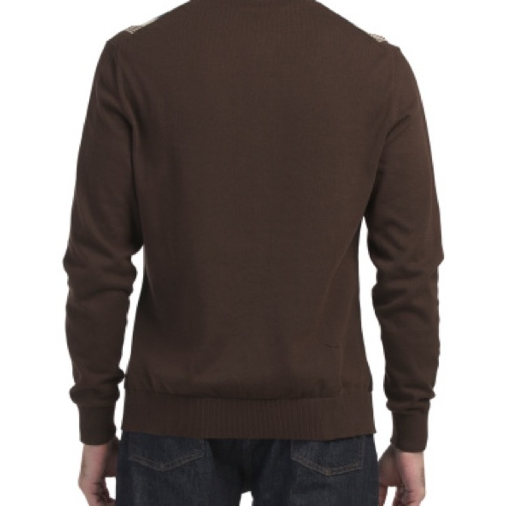 Ben Sherman Men's Retro Brown and Blue Striped Sweater - Size XL - Picture 4 of 13